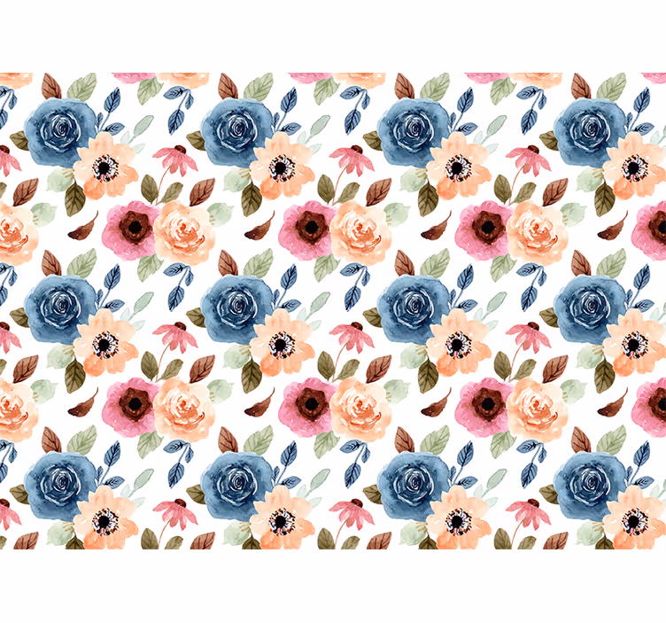 Fototapet cu flori Acuarelă flori elegante - TenStickers