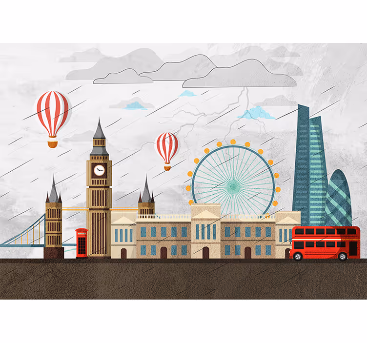 Fototapet londra aventură în silueta londoneză - TenStickers