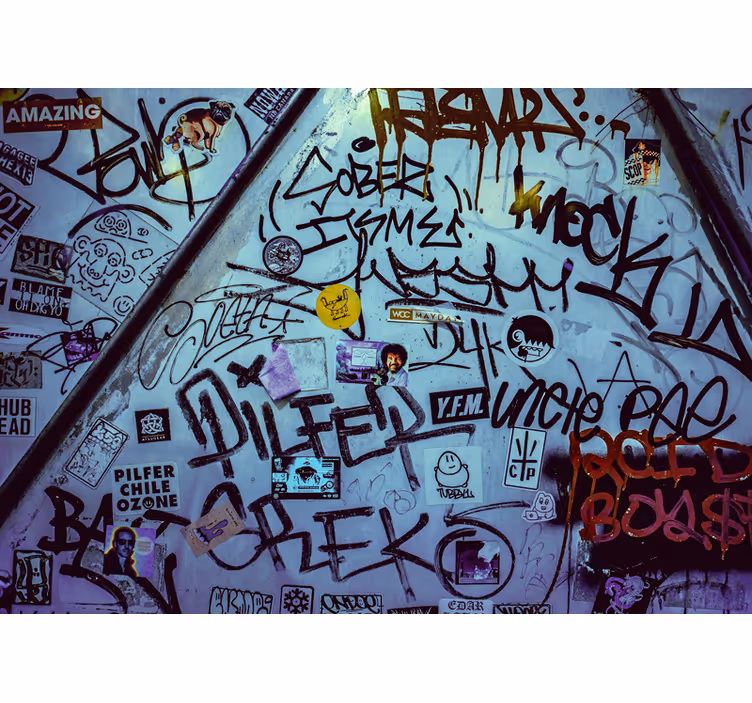 Fototapet artă urbană Design de perete graffiti - TenStickers