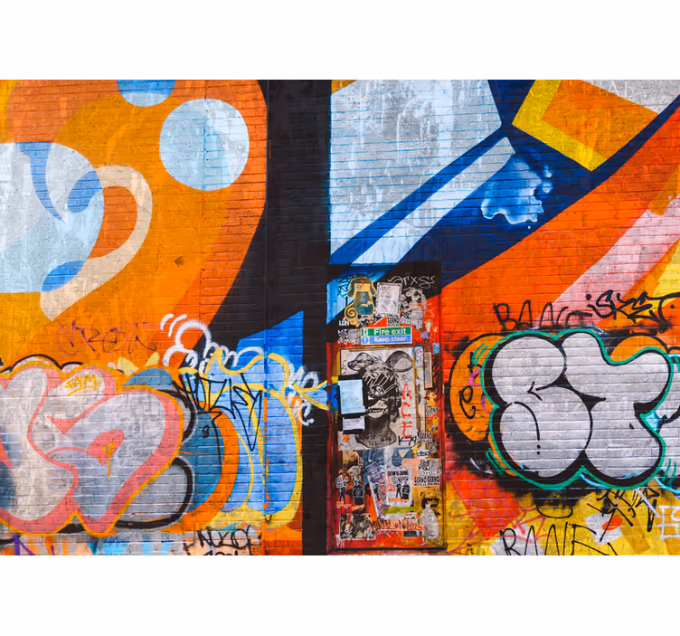 Fototapet artă urbană etichete urbane vibrante - TenStickers