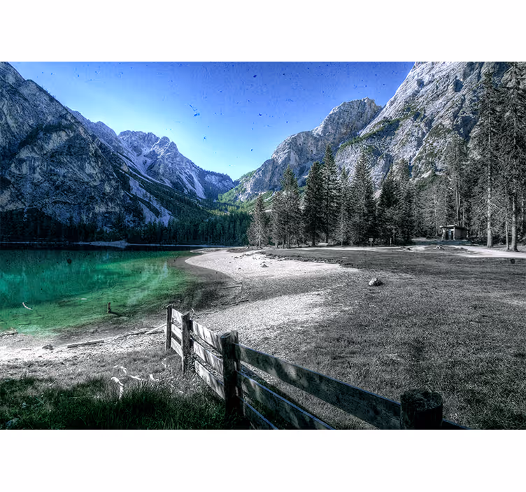 Fototapet peisaje liniștea lacului montan - TenStickers