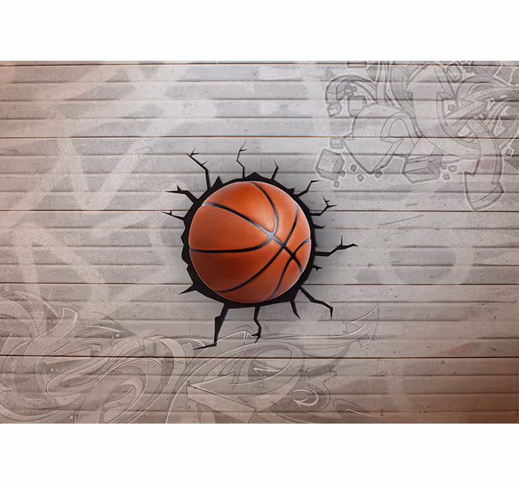Fototapet 3D Graffiti de baschet - TenStickers