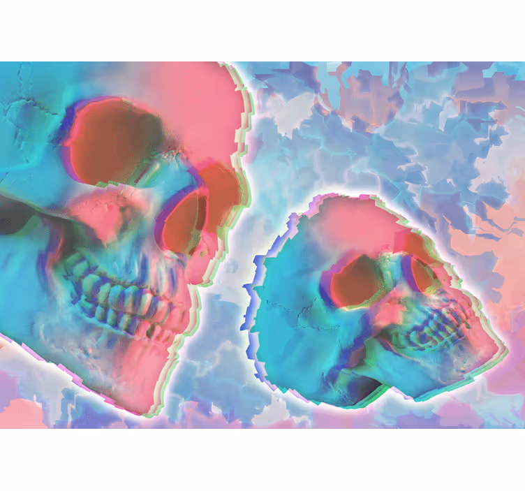 Fototapet cu cap de moarte psihedelic - TenStickers