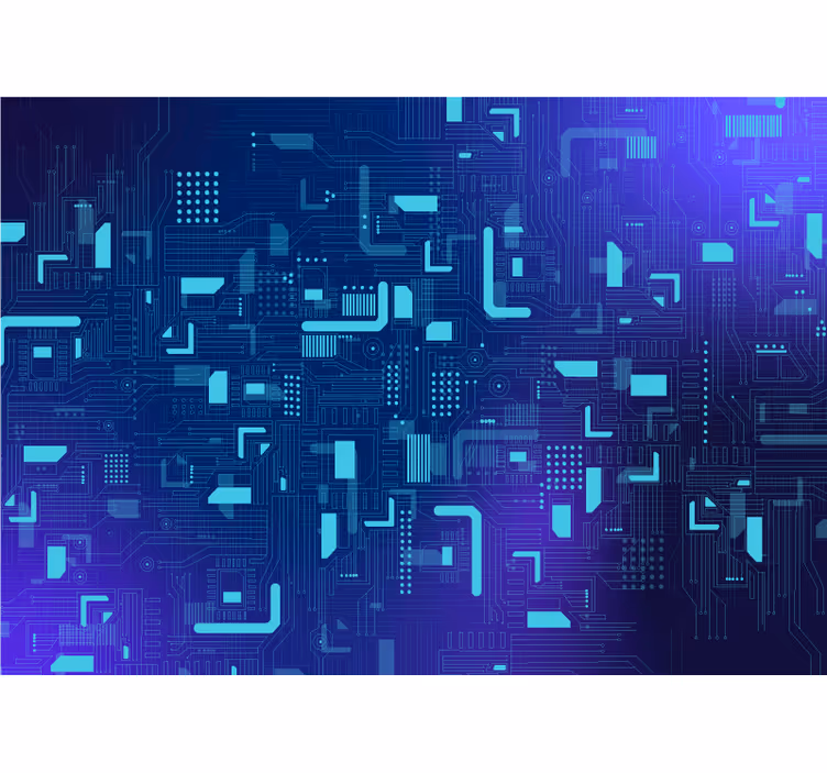 Pictura murală abstractă circuit electronic - TenStickers
