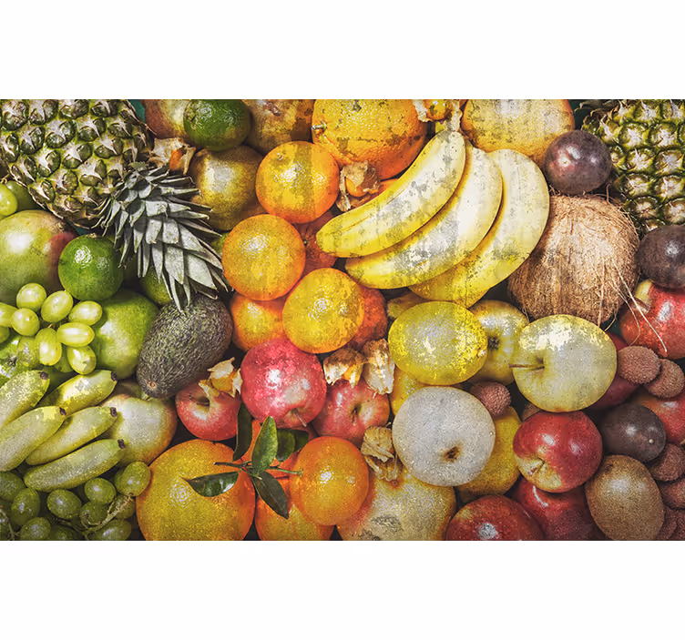 Fototapet piatră fructe pe beton - TenStickers
