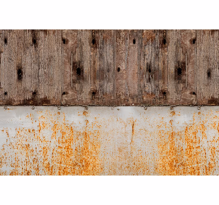 Picturi murale de textură și model metal și lemn fărâmițat - TenStickers