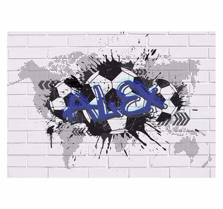 Fototapet personalizabil graffiti fotbalistic - TenStickers