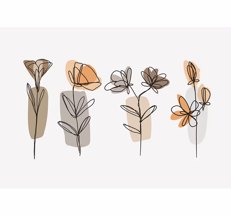 Picturi murale de flori stil minimalist - TenStickers