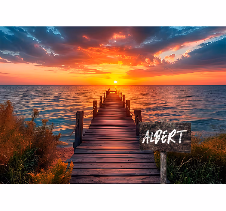 Fototapet pentru tineret numele semnului căii apusului - TenStickers