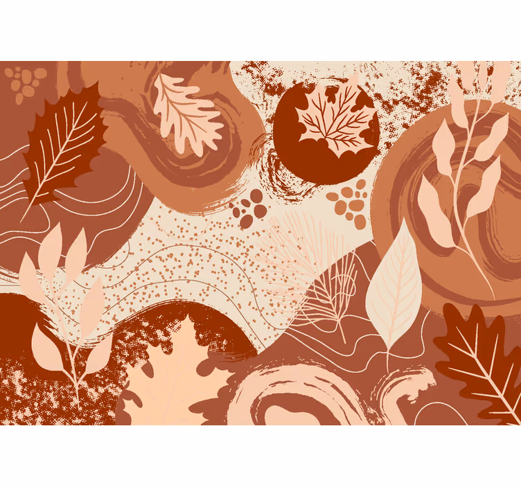 Tapet de parete terracotta plante și flori - TenStickers