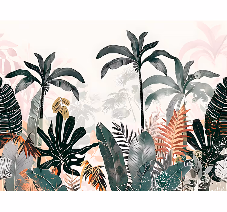 Fototapet natura frunze mari tropicale - TenStickers