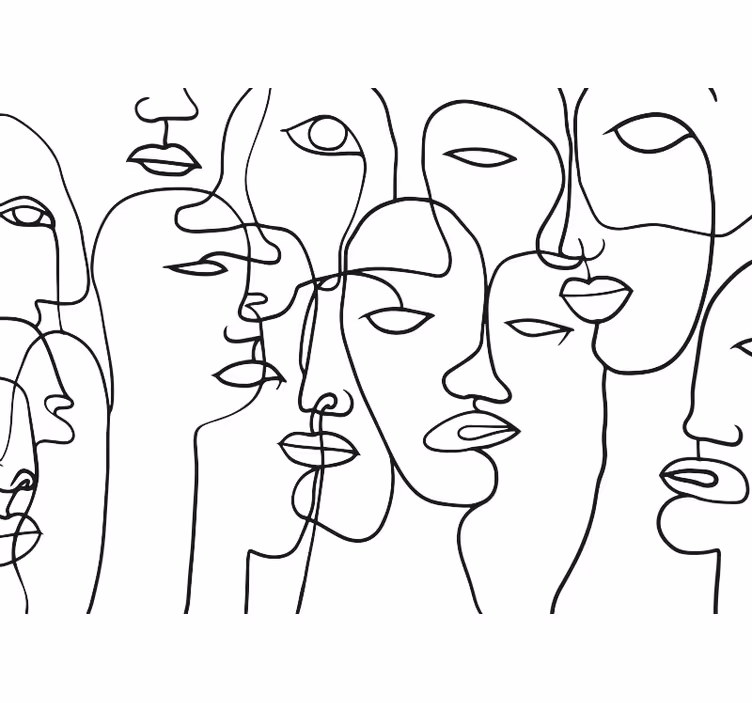 Fototapet abstract modelul feței - TenStickers