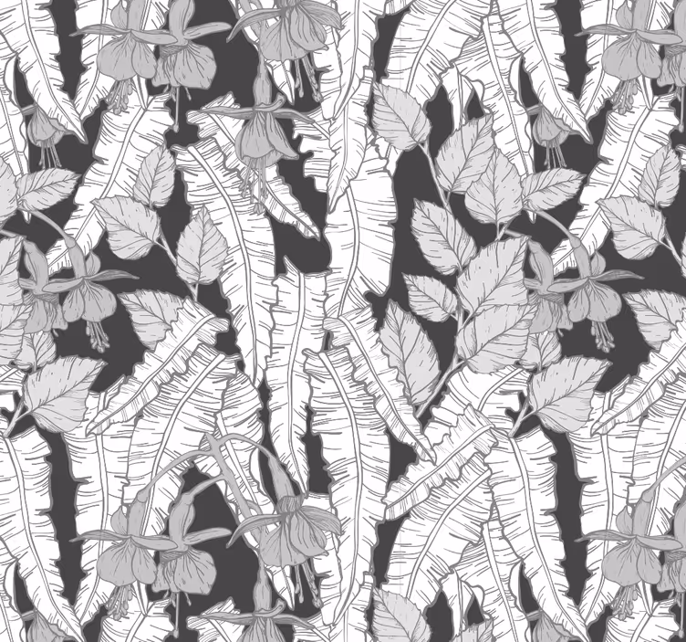 Birouri fototapet design gri pădure tropicală - TenStickers
