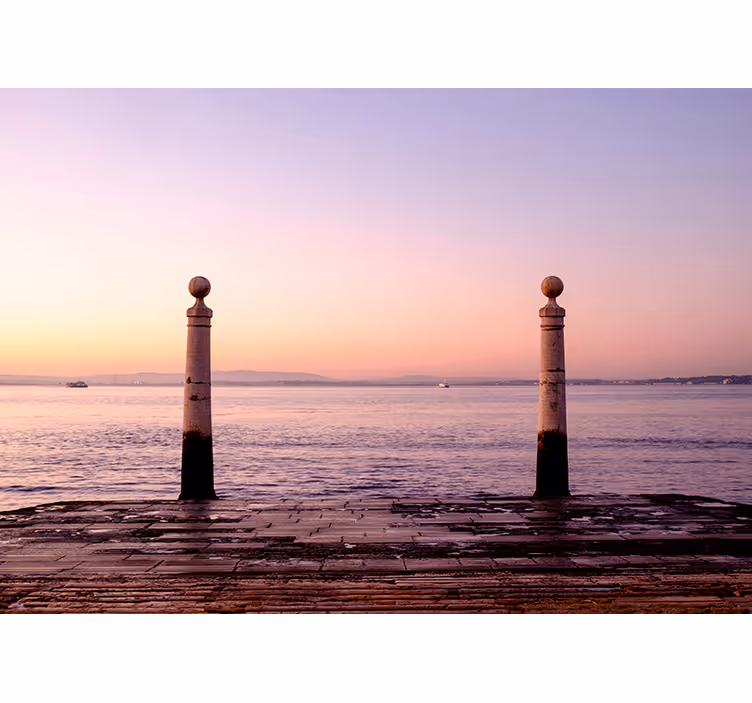 Fototapet peisaje sunset pier vista - TenStickers