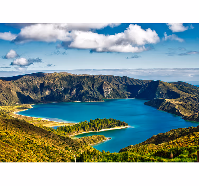 Fototapet peisaje vedere senină la lac - TenStickers