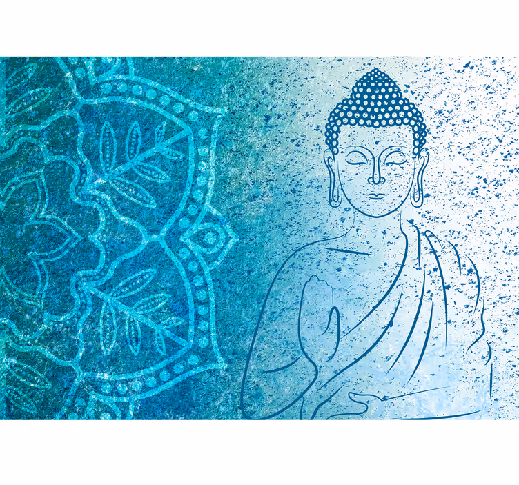 Mural buddha albastru mandala - TenStickers