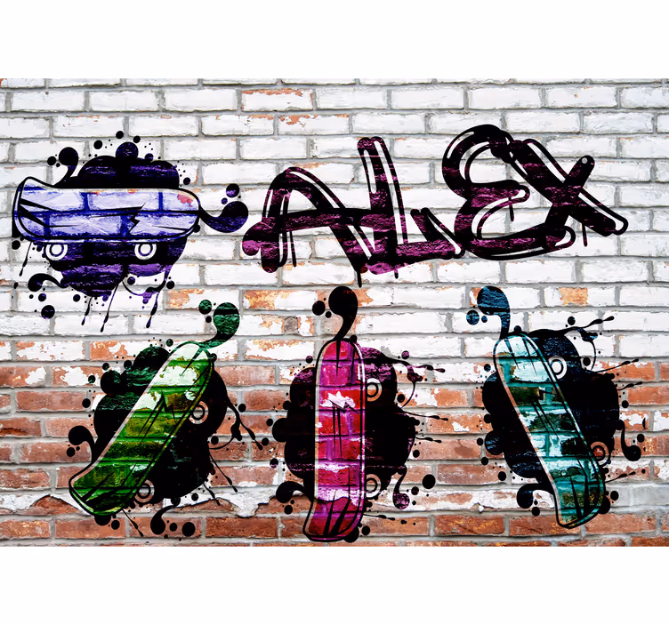 Skateboarduri colorate fototapetpentru adolescenți - TenStickers