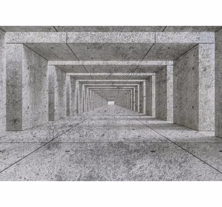 Mural 3d de beton tunel 3d - TenStickers