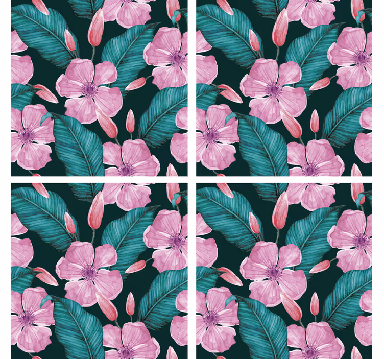 Flori și frunze coaster natura - TenStickers