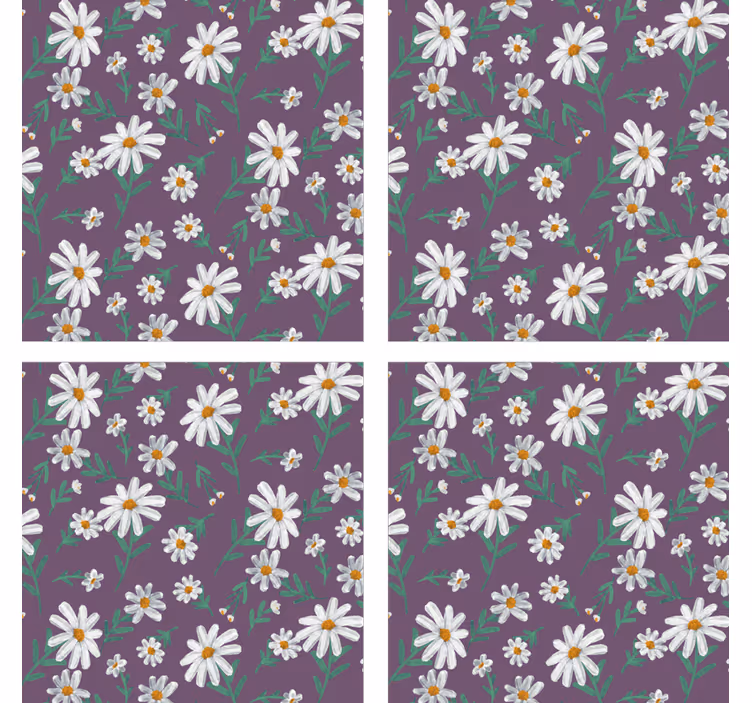 Suporturi pahare cu model floral violet - TenStickers