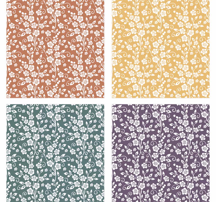 Coaster elegant cu modele de flori - TenStickers