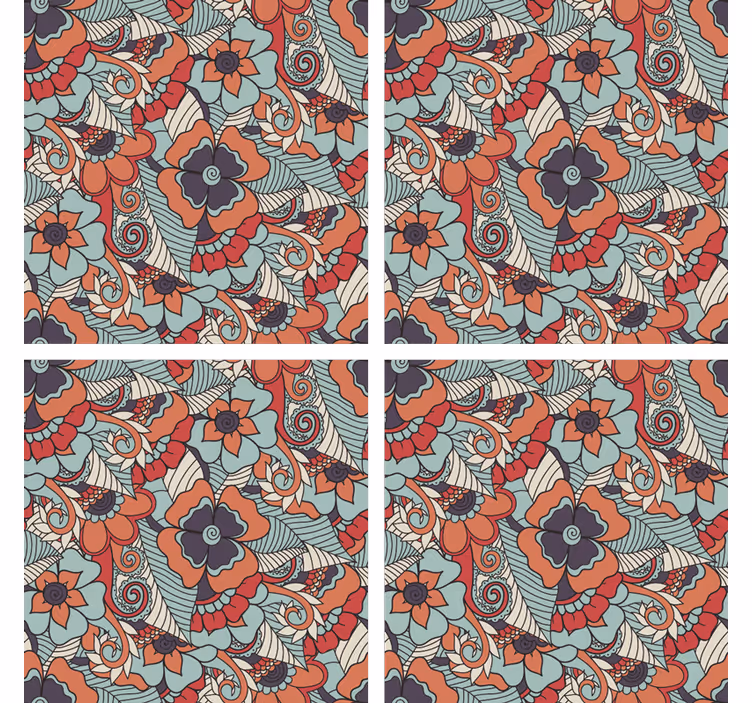 Suporturi pahare cu imprimeu floral - TenStickers