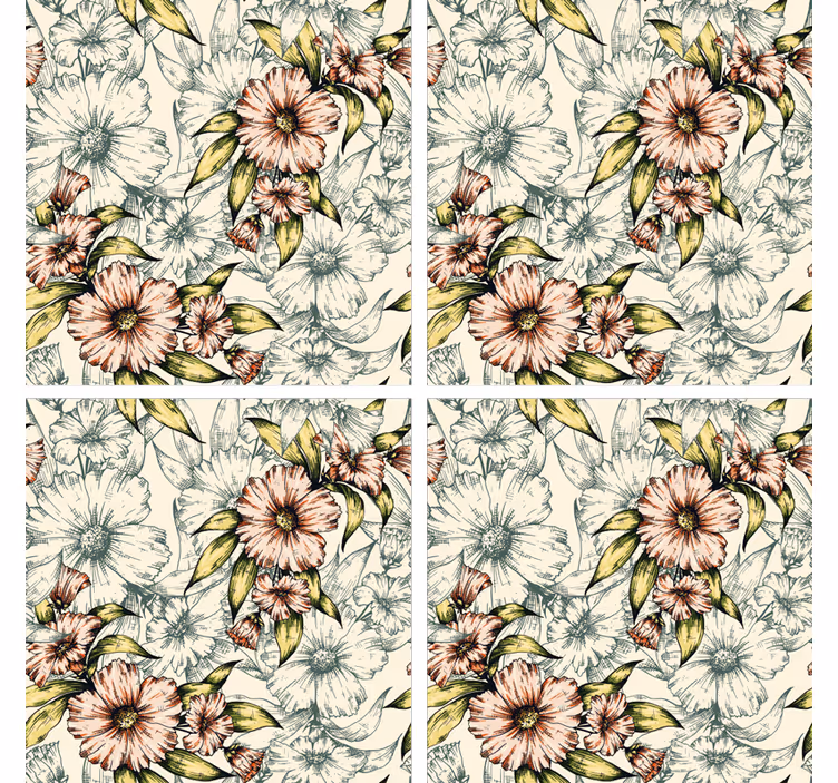 Coaster vintage cu imprimeu floral - TenStickers
