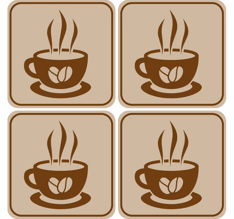 Ceașcă de cafea cu fasole coaster vintage - TenStickers