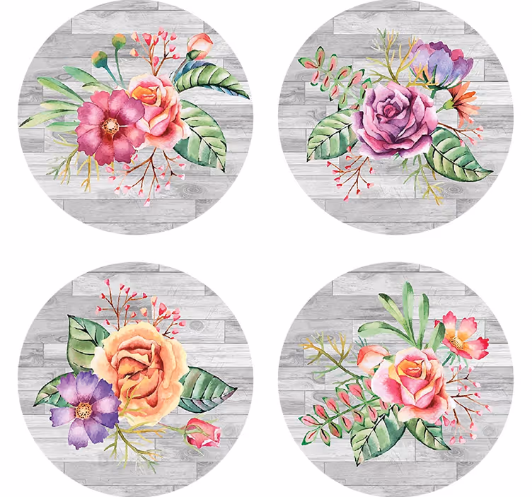 Buchet de flori vintage coaster - TenStickers