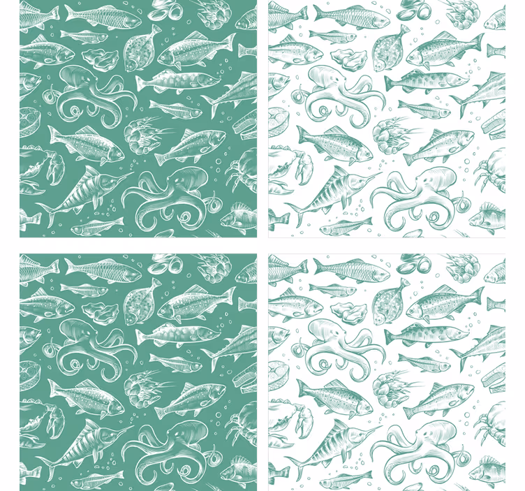 Suporturi pahare cu design cu fructe de mare - TenStickers