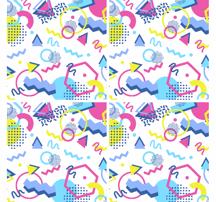 Suporturi pahare geeks cu modele geometrice colorate - TenStickers