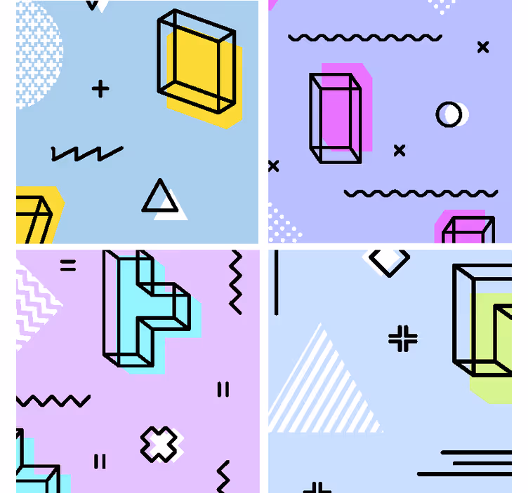 Suporturi pahare geeks cu joc de modele geometrice - TenStickers