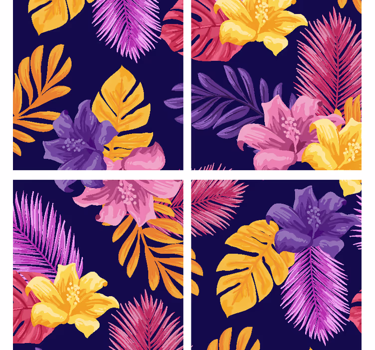 Suporturi pahare moderne cu motiv frunze tropicale - TenStickers