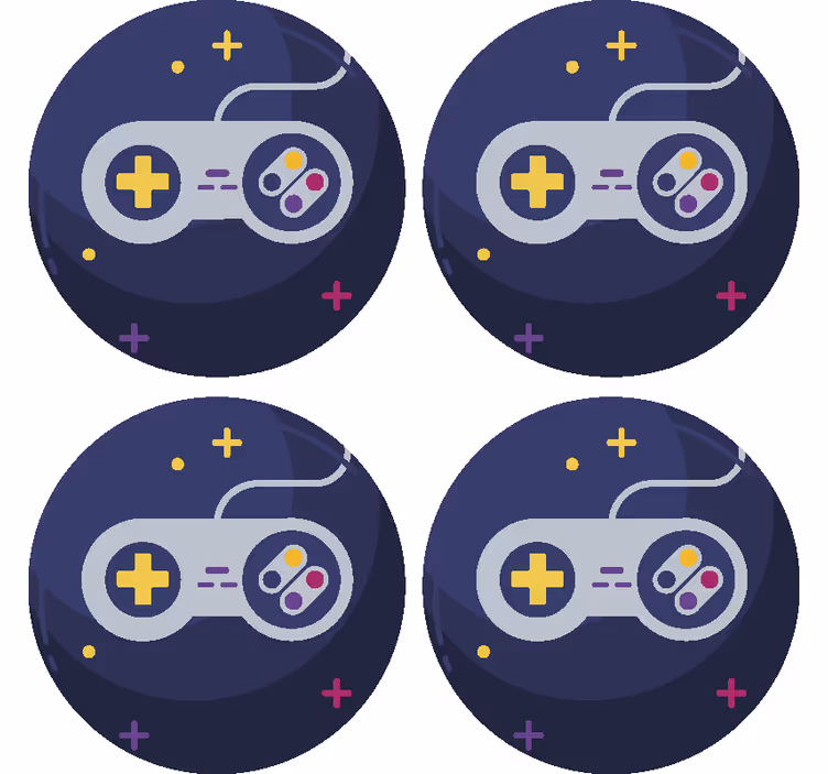 Suporturi pahare geeks pentru controler de jocuri multicolor - TenStickers