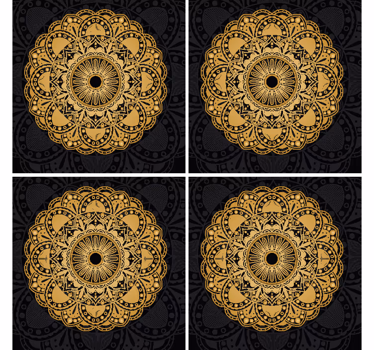 Coaster de băutură mandala de aur - TenStickers