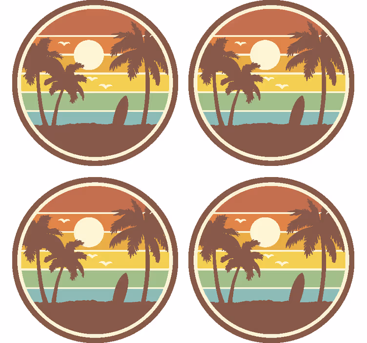 Retro surf peisaj de băuturi - TenStickers