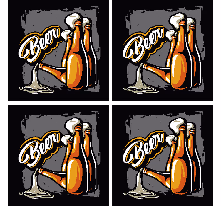 B eer sticle coaster - TenStickers