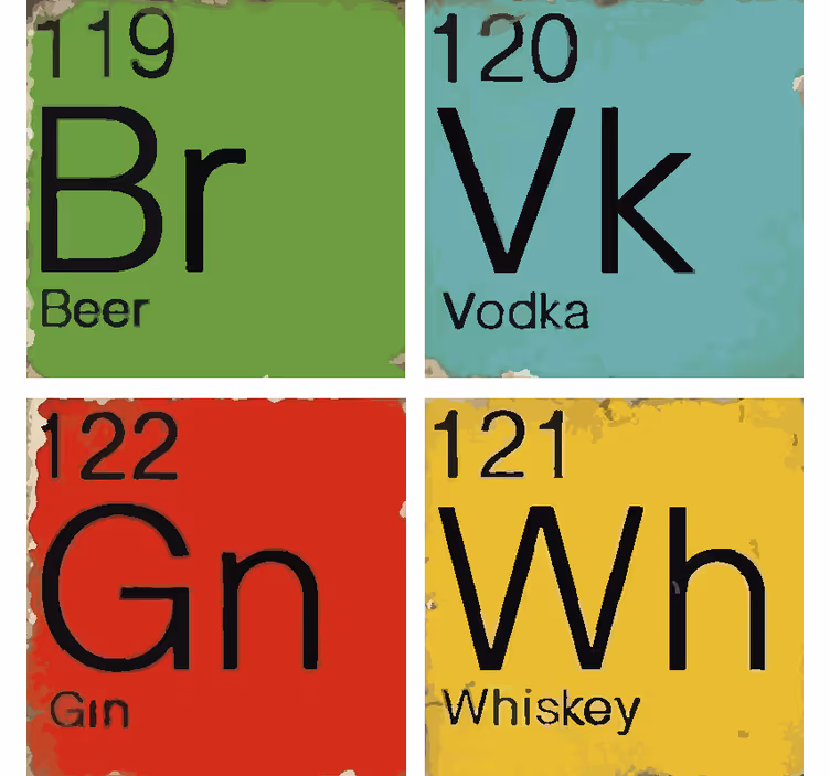 Coaster-uri cu tabel periodic - TenStickers