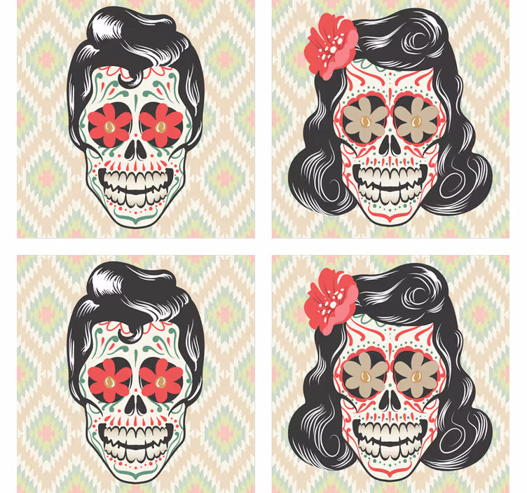 Cranii de halloween bea coaster - TenStickers