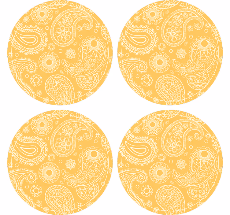 Suporturi pahare cu model paisley complicat - TenStickers