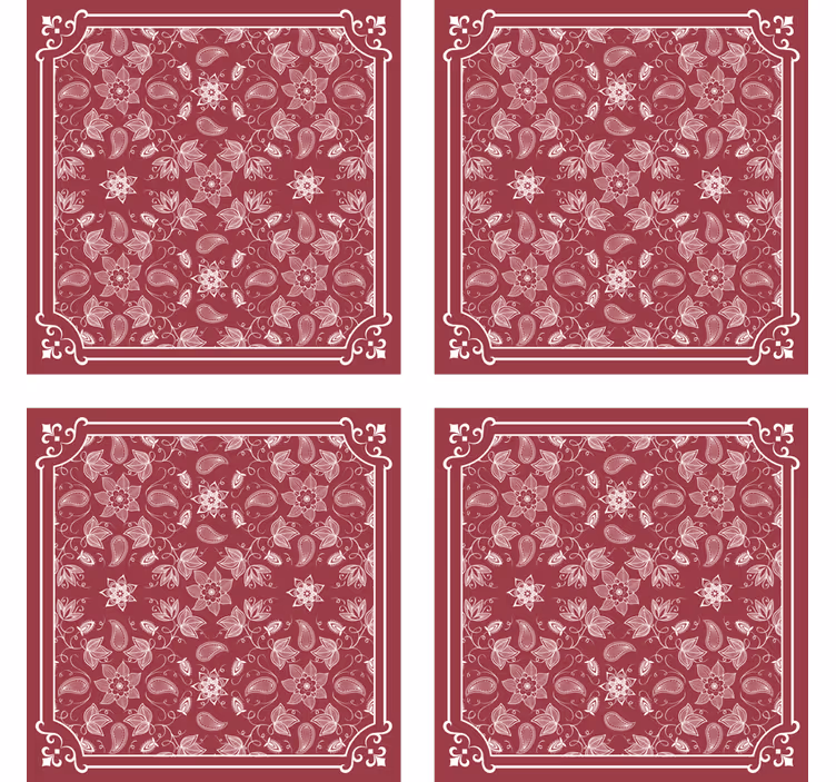 Suporturi pahare vintage cu model floral - TenStickers