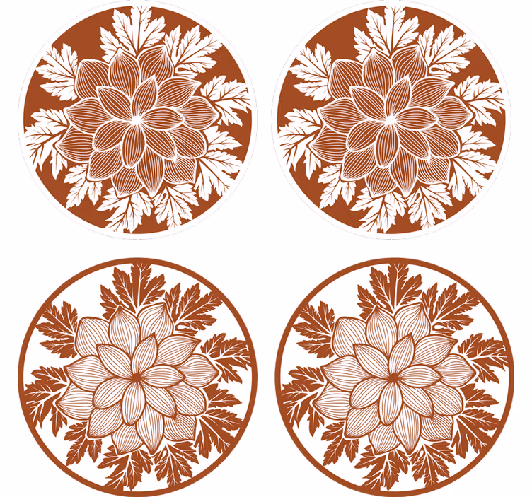 Suporturi pahare cu aranjament floral - TenStickers