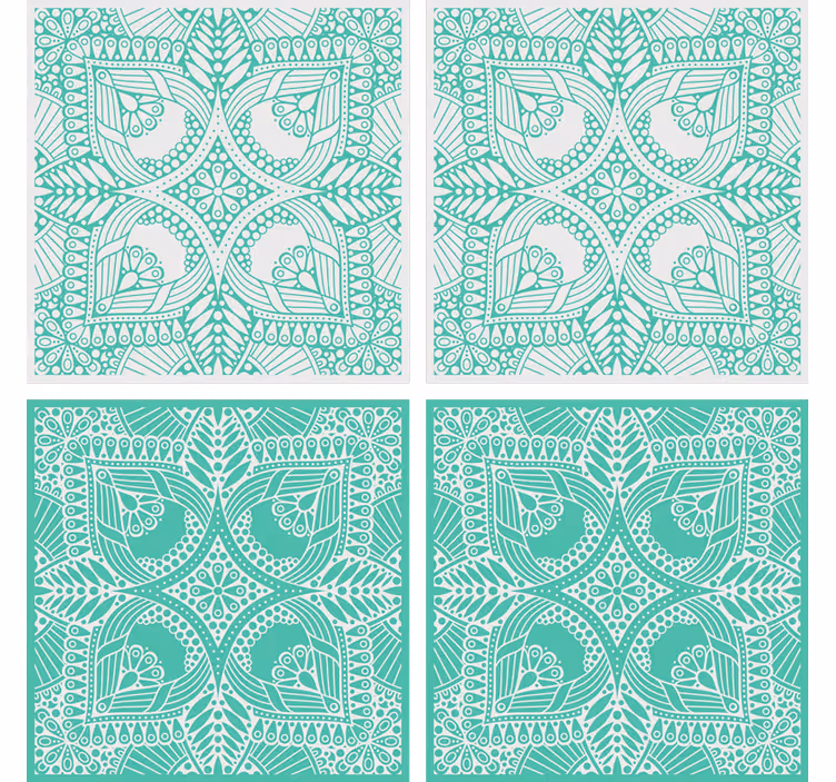 Suporturi pahare aranjament floral complicat - TenStickers