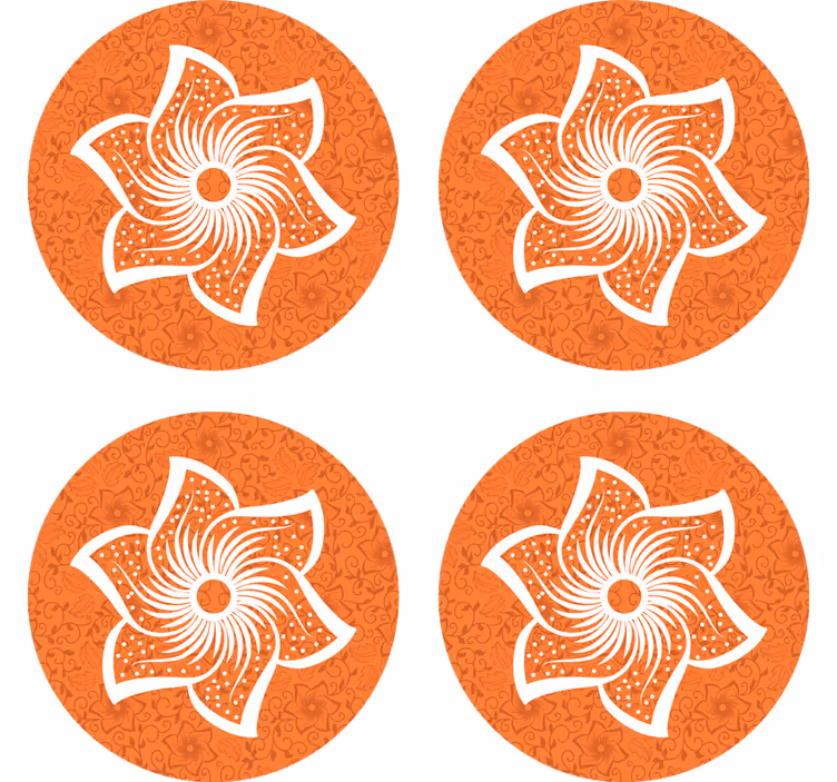 Suporturi pahare de bere flora portocalie stilată - TenStickers