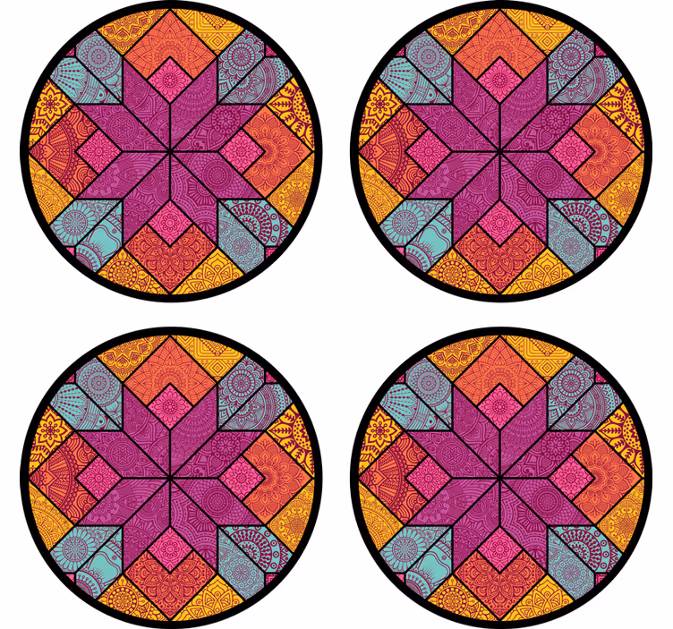Suporturi pahare aranjament geometric vibrant - TenStickers
