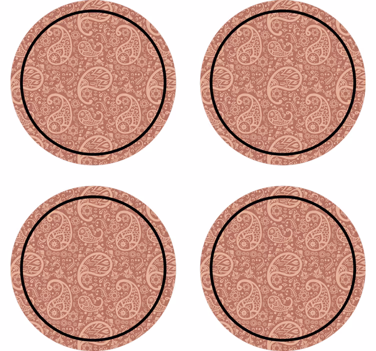 Suporturi pahare cu model floral paisley - TenStickers