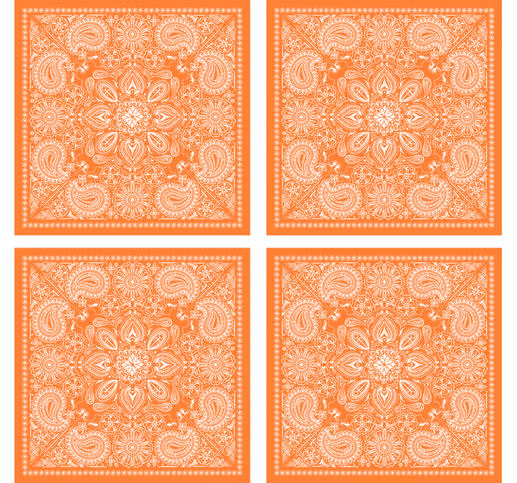 Suporturi pahare cu motiv paisley detaliat - TenStickers