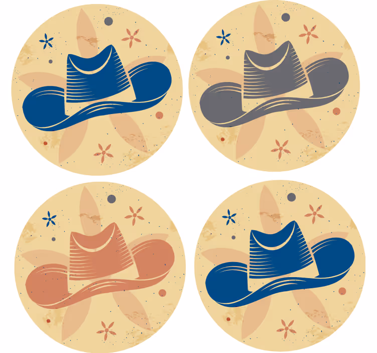 Suporturi pahare geeks cu motiv stilizat de pălărie - TenStickers