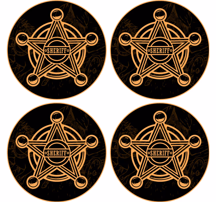 Suporturi pahare de bere cu emblema stelei de șerif - TenStickers
