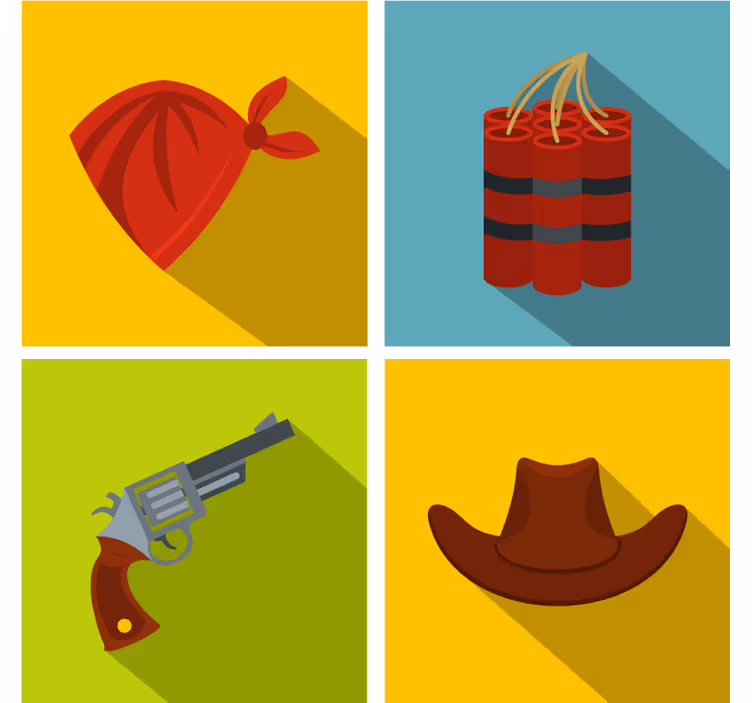 Suporturi pahare geeks pălărie de cowboy și dinamită - TenStickers